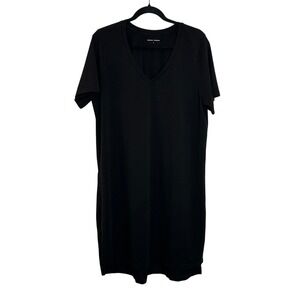 Universal Standard Tesino Washed Jersey Dress‎ Size S Black Minimalist Casual